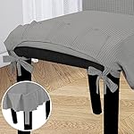 Easy-Going Dining Chair Covers Stretch Parsons Chair Slipcover with Skirt Chair Covers for Dining Room Restaurant Banquet (2 PCS, Light Gray) - Image 5