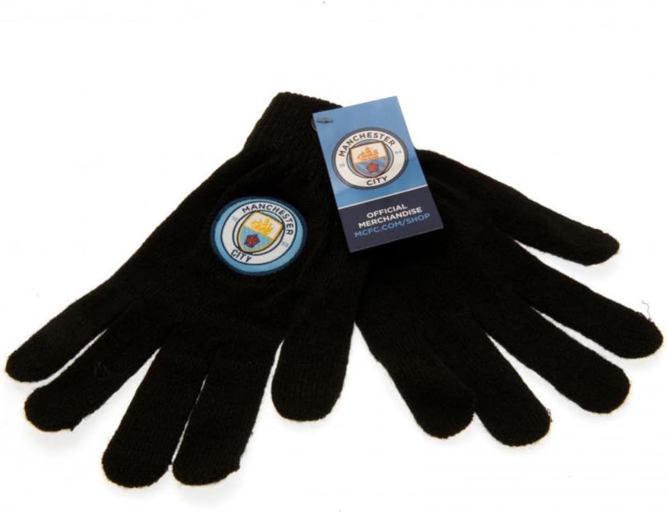 Official Manchester City FC Home style Knitted new crest Gloves