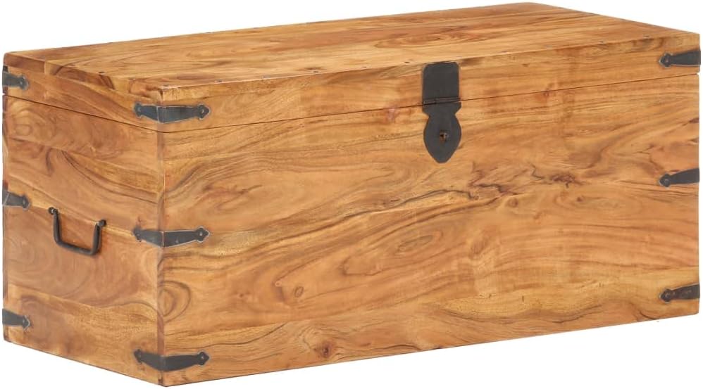 Storage Chest,Storage Trunk for Bedroom,Treasure Chest,Decorative Box,Keepsake Box,for Hallway,Entryway,Bedroom Home,Furniture Home Decor,35.4"x15.7"x15.7" Solid Acacia Wood