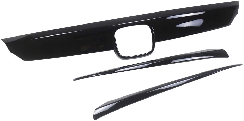 NINTE Grill Covers for 2018-2020 Honda Accord Sedan 4 Door ABS Gloss Black Front Bumper Hood Grille Cover W/Eyelid Molding Trim