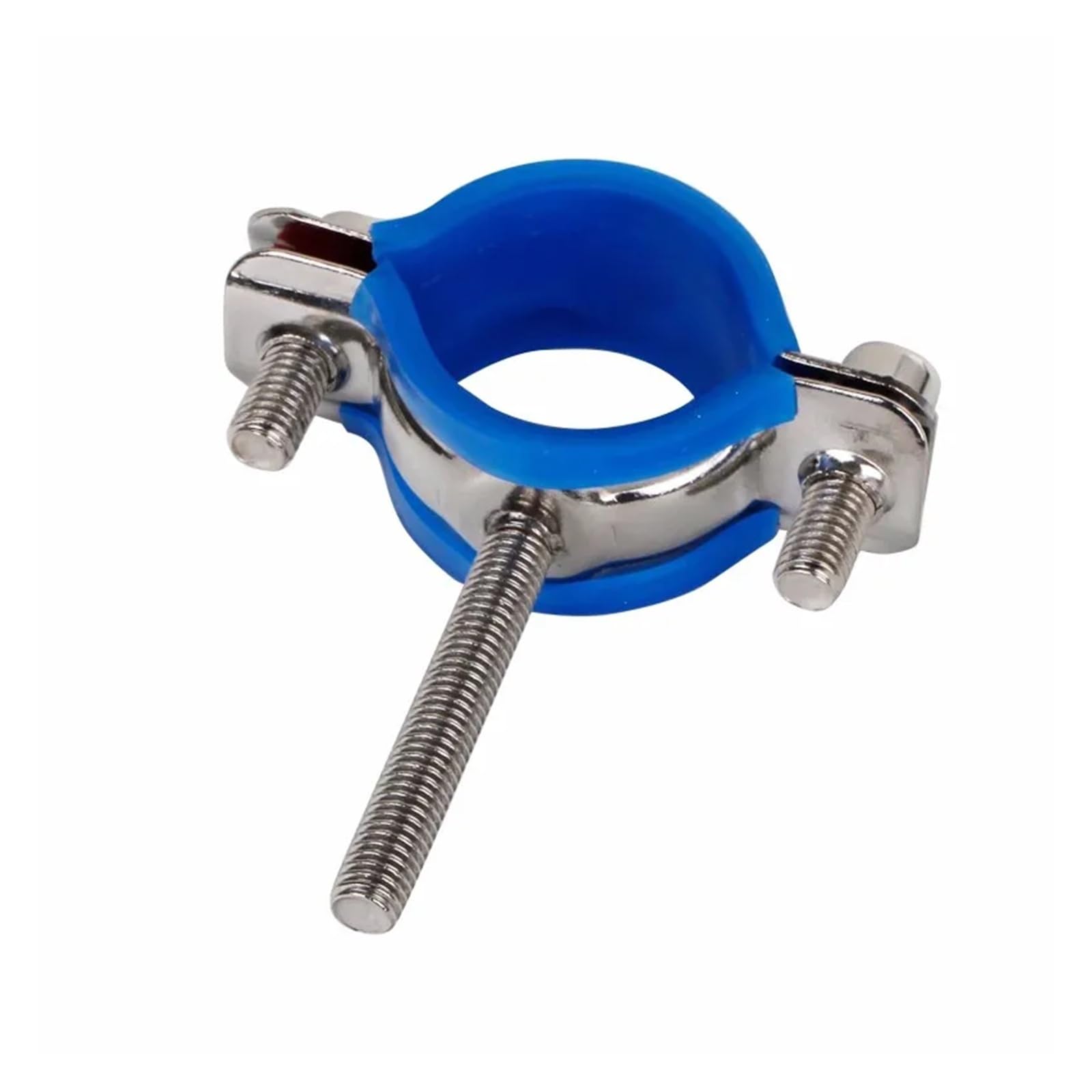 Potubi Black Adjustable Pipe Bracket Clamp 304 Stainless Steel Hanger M8 Screw Rod 50Mm 8-108Mm Od Round Head White (,38 40Mm)