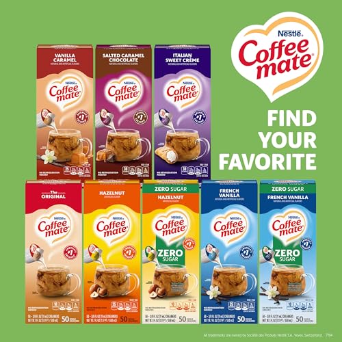Image of Nestle Coffee mate Coffee Creamer, Irish Creme, Liquid Creamer Singles, Non Dairy, No Refrigeration, 0.375 fl oz Tubs (Pack of 200)