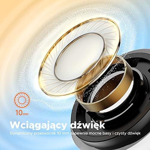 Soundpeats Life Classic Słuchawki Bezprzewodowe Bluetooth5.2,Słuchawki Douszne z Redukcja szumów połączeń,10mm Audio Drivers,22hr Bateria,Super Lekka i Kompaktowa Konstrukcja idealny dla ios, Android