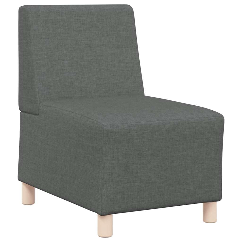 Divano Modulare Senza Braccioli in Tessuto Grigio Scuro 55 cm