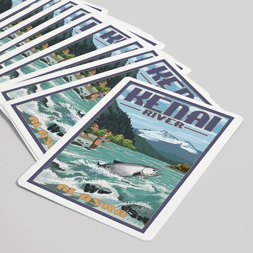Lantern Press Kenai River Alaska cartas póker 52 pzas miniatura 5