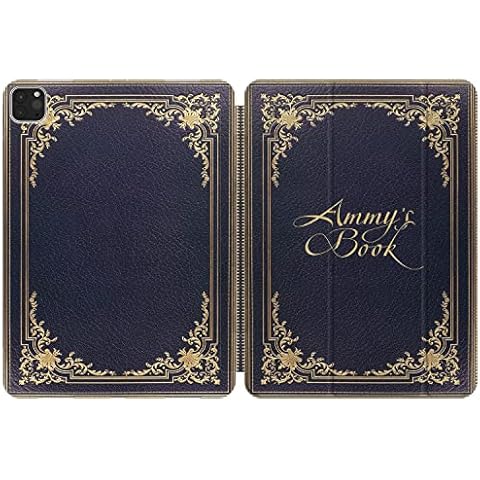 Cavka Case Compatible with iPad Pro 13 inch 2024 2022 2020 12.9 11 10.9 Air 6 5 4 3 2 10.2 9th 8th 7th Gen Mini Vintage Book with Name Durable Personalized Gift Custom Smart Cover Personalised Blue Cover