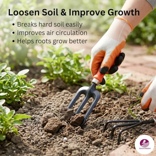 Image of Divayanshi 7 Pcs Gardening Tools Kit | Complete Garden Set with Gloves & Plant Cutter | Easy Grip, Lightweight & Durable Tools for Home Gardening