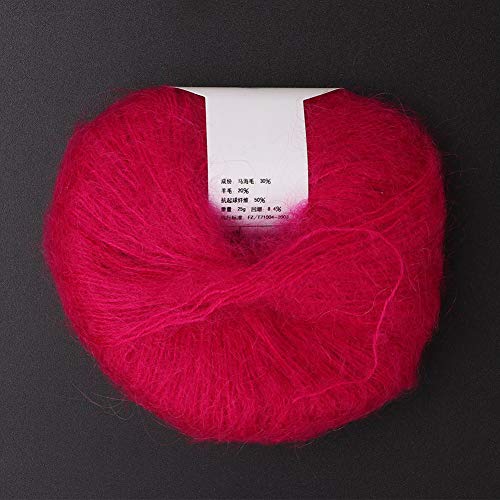 Generic Hilo de Lana de Angora, Punto Pashm Suave Mohair de Angola Anti-pilling Alta Calidad con Anti-encogimiento para Cojines de Asiento para Zapatos para Chales para Suéteres para Sombreros (14