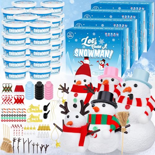 EOBOH 48 Pack Snowman Kit, Christmas Crafts DIY Toys Kit,