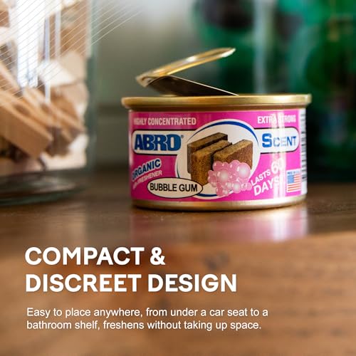 Image of ABRO Car Air Fresheners: Canned, Spill Proof Airfreshener for Home, Office, or Car Accessories Interior, Lasts Up to 60 Days - 3 Pack Bubble Gum Scent