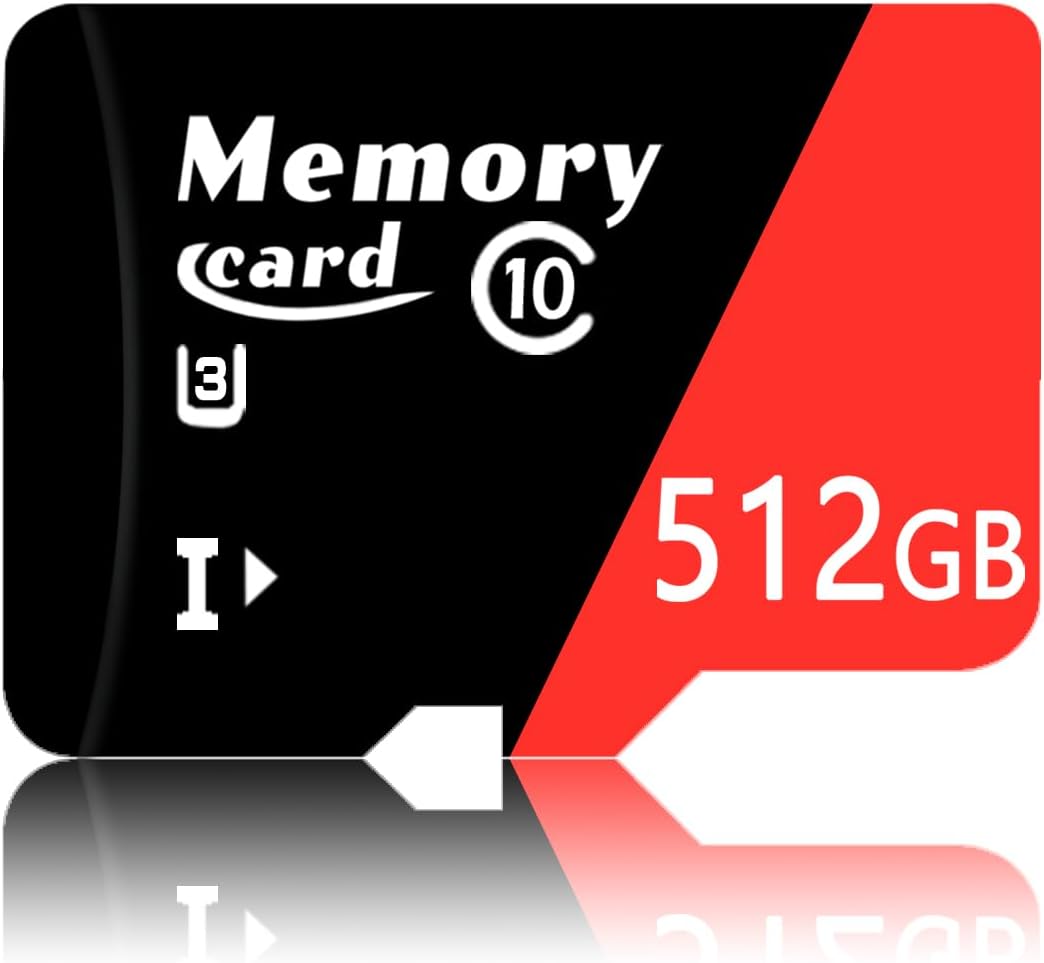Memory Card 512GB High Capacity Class 10 V30 Standard 4K HD Video Recording TF Card Converter Adapter Included - ZD512GB