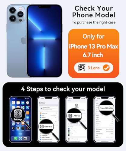 CANSHN Magnetic iPhone 13 Pro Max Case, Upgraded Shockproof Protective Phone Case Cover [Full Camera Protection] [Compat