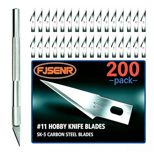 200 Pack Thickened #11 SK5 Hobby Knife Blades Precision Replacement Blades