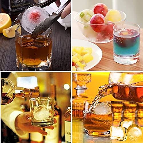 Olywee Ice Cube Trays - 4 gaten Whiskey Ice Ball Moulds grote bol, ijsbal, kubus vorm, set voor cocktail, bourbon, sap… - Afbeelding 8