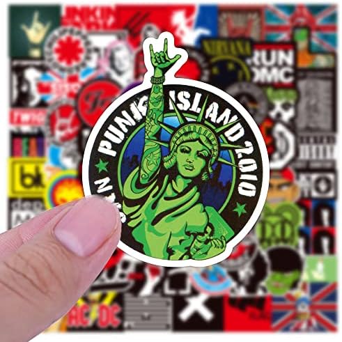 WayOuter Rock Music Band Stickers 100pcs Vinyl Waterproof Decals for Guitar Laptop Skateboard Car