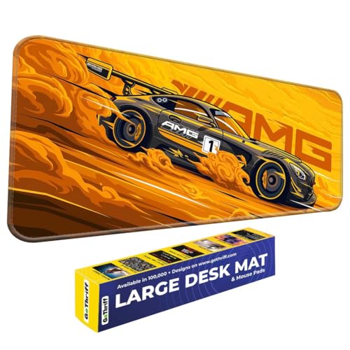 Image of Mercides-AMG Gaming - Extended 80x33CM Large Rubber Base Mat with Stitched Edges, Non-Slip Design for Ultimate Setup Accessories & PC Use - Long Pad for Gamers