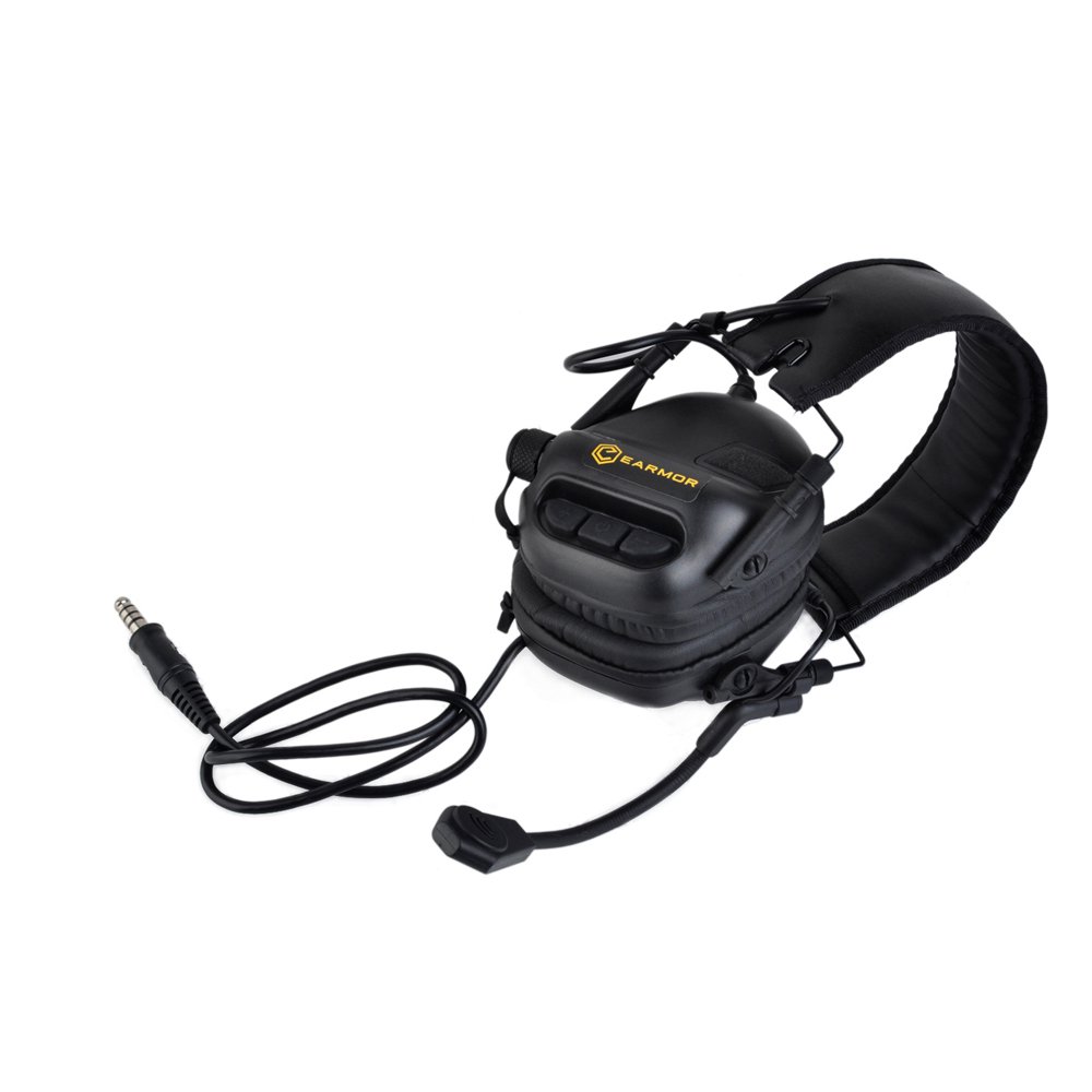 Protezione elettronica per le comunicazioni acustiche M32 Series Sopprime il rumore di arma da fuoco amplificando suoni di basso livello (nero)