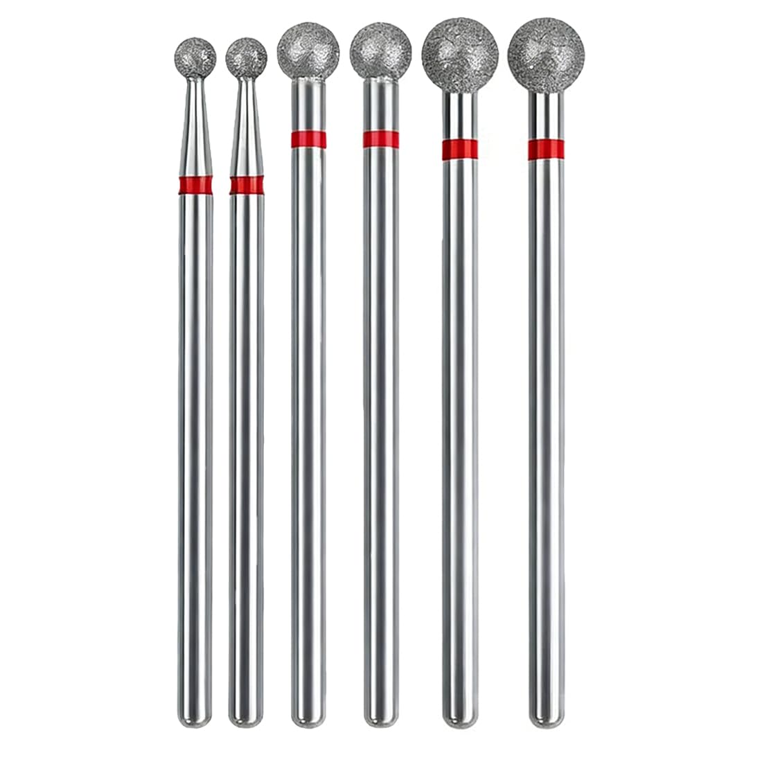 6 Pezzi Trapano Per Unghie Pulizia Delle Cuticole Punta A Sfera Pollici Sicuro Professionale Lima Manicure Pedicure Tool, Punte Rotonde, Forma Sferica, Salone, Rimozione Accessori