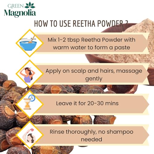 Image of Reetha Powder for Hair Care Pure Soapnut (Aritha) Powder No Chemicals or Artificial Colour Natural Scalp & Hair Cleanser (50gm)