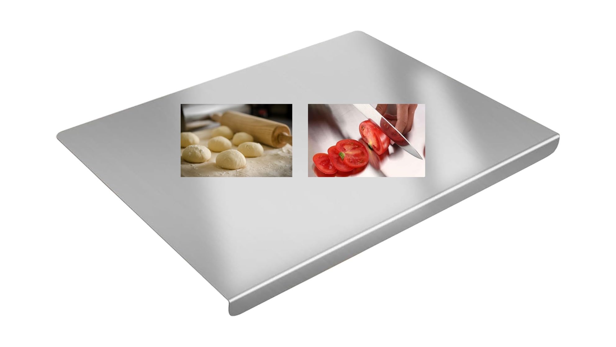 Stainless Steel Chopping Board with Lip for Kitchen, 40 x 30 cm/for Cutting Vegetables/Meat/Fish/Fruits/Round Edge/Non Rustic/Rust Proof/Non Slip / 40x32cm (B0DDQ3FHCR) Amazon Price History, Amazon Price Tracker