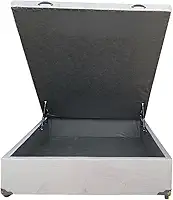 Cama Box Baú Casal Suede Cinza Com Pistão A Gás - Estrutura Reforçada - Imperium do Sono