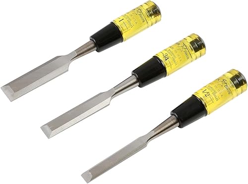 Buck Brothers 1201030 - Juego de cinceles de madera profesional de 3 piezas, cincel para carpintería, juego de herramientas para carpintería, para