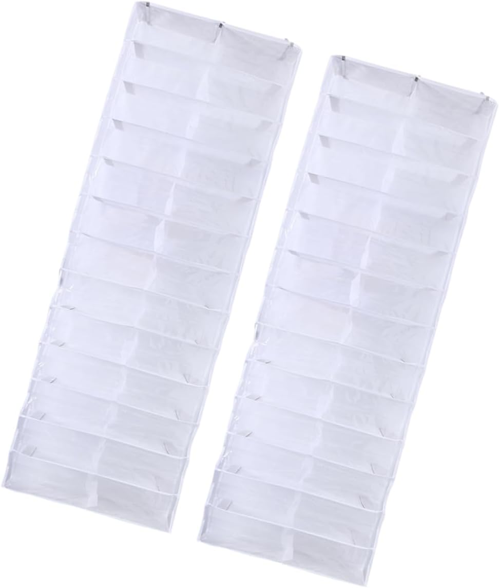 Luxshiny 2pcs Hanging Shoe Storage Bag Door Hanging Organizer Closet Shoes Rack Easy Mounting for Home