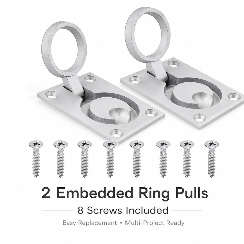 Stainless Steel Flush Pull Handles - Boat & Cabinet Hardware -3 Stainless Steel Flush Pull Handles - Boat & Cabinet Hardware -3