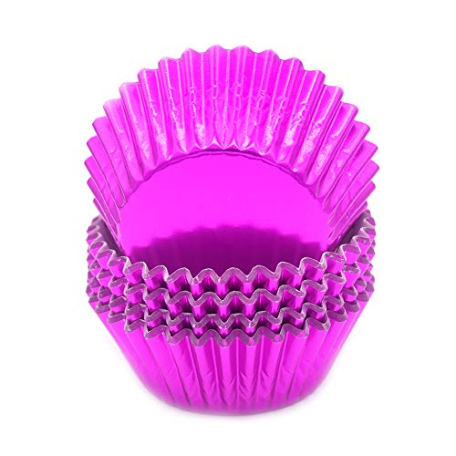 Image of Standard Hot Pink Foil Cupcake Liners Muffin Baking Cups for Party and More, 100-Count