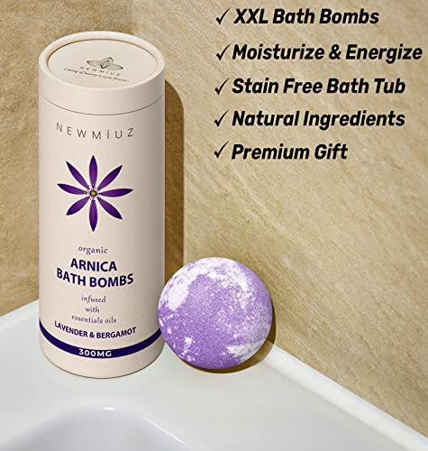 Organic 300Mg Arnica Montana Oil Bath Bombs Gift Set Lavender Bergamot Essential Oils For Men & Women Stress Relief Relaxing Bath Bomb Set Bubble Bath Shower Fizzies Birthday Christmas Spa Gifts #TOP5