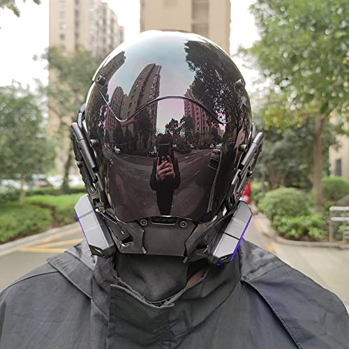 kyeday punk gothic cyber mask for mentechwear mask halloween cosplay costume accessory with led light
