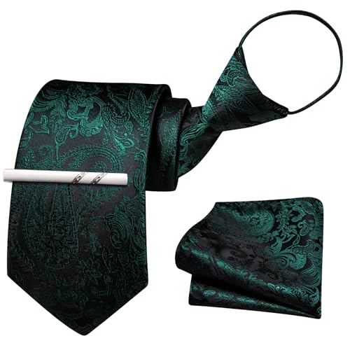 Image of Barry.Wang Boys Ties School Pre-Tied Kids Necktie Handkerchief Clip Set Uniforms Child Ties for 8-14 Years Wedding Party