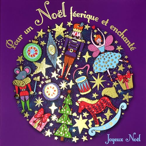 Merry Christmas Fairy Enchanted Square Card in Shiny Gold with White Envelope 15 x 15 cm - Image 2