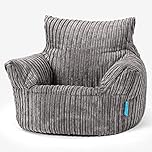 Lounge Pug - CORD - Childrens Armchair - Kids Bean Bags UK - Toddler Chair Beanbag - Graphite Grey