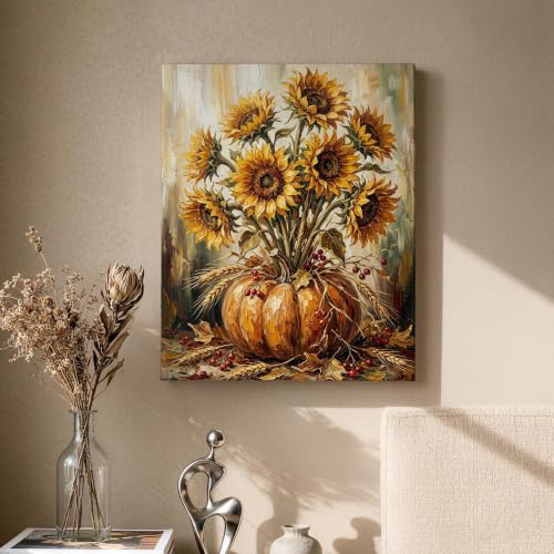 Lienzo de girasol otoñal para llenar de calidez y luz tu hogar 2
