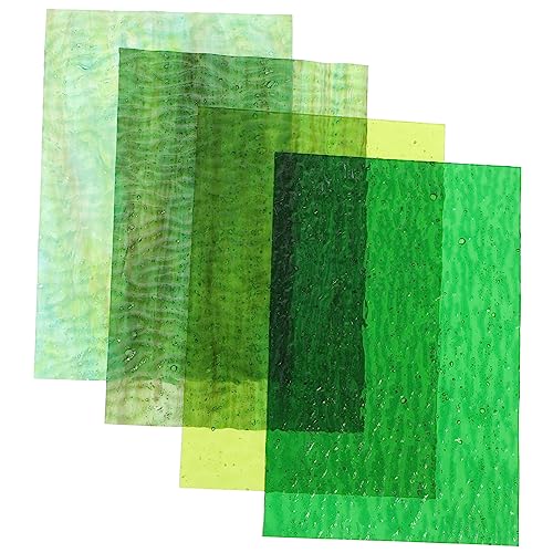 HOODANCOS 4pcs Handmade Mosaic Glass Sheets DIY Mosaic Art Supplies Stained Glass Decors for Home Decor Crafts