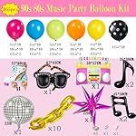 90s 80s Disco Theme Party Decorations, 171Pcs Balloon Arch Kit with Retro Disco Ball Radio Glasses Roller Skate Musical Note Chain Star Foil Balloons for Back to 90s 80s Hip Hop Birthday Supplies - Image 4