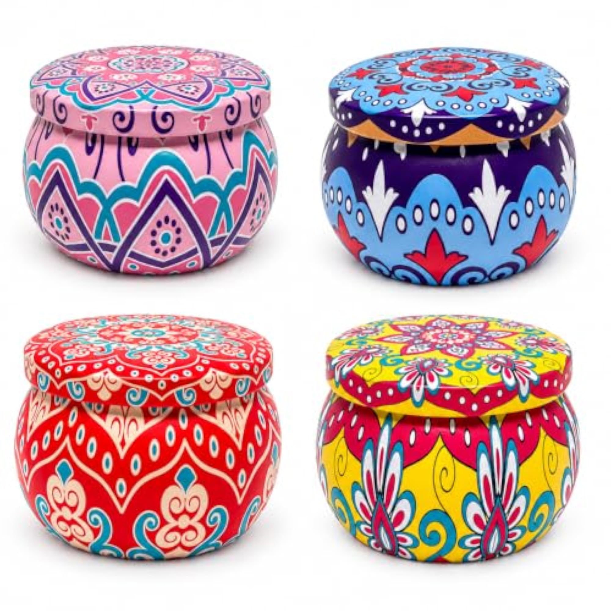 Pack of 4 Mandala Boho Jewellery Storage Boxes