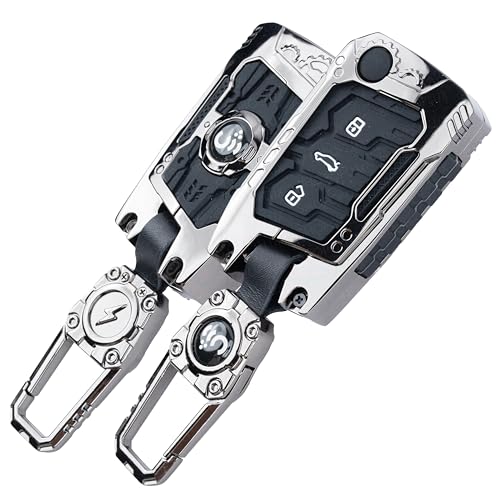 Image of SHOPOFLUX Metal Key Cover Compatible for Skoda & Volkswagen Cars Kylaq | Slavia | Kushaq | Octavia | Virtus | Taigun | Tiguan | T Roc 3 Button Flip Key