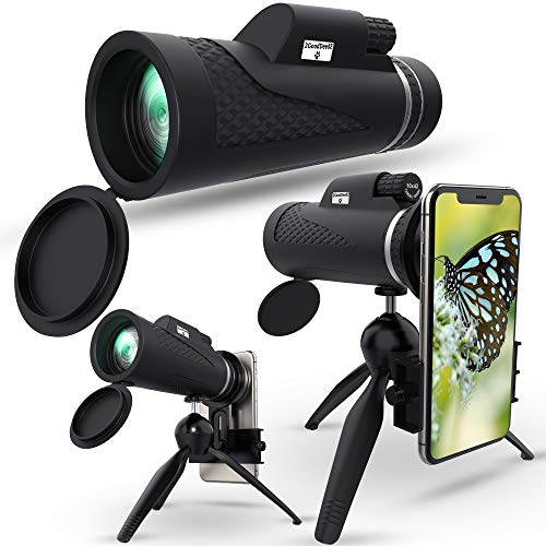 Monocular Telescope - High Definition Zoom Optics for Smartphone with Adapter and Portable Pocket Tripod - Handheld Hunting Birding Star Watching Travel Scope - 10x42 Power Monoculars by 2GoodDeedZ