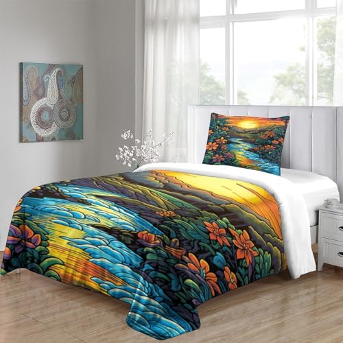 Parure de lit microfibre avec fermeture éclair et motif 3D