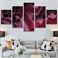 SIGNWIN 5 Panel Canvas Wall Art Modern Art 3D Abstract Abstract Brushstroke Contemporary Digital for Home Decorations Ready to Hang - 60