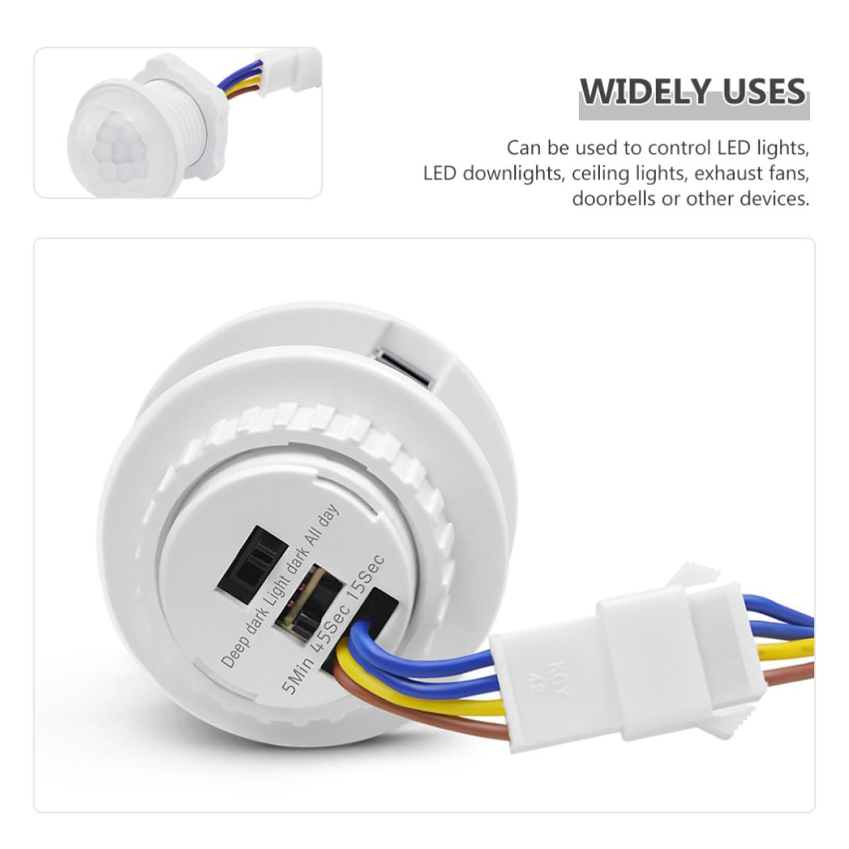 Infrared Motion Sensor Switch Controller for LED Lights, Adjustable Delay
