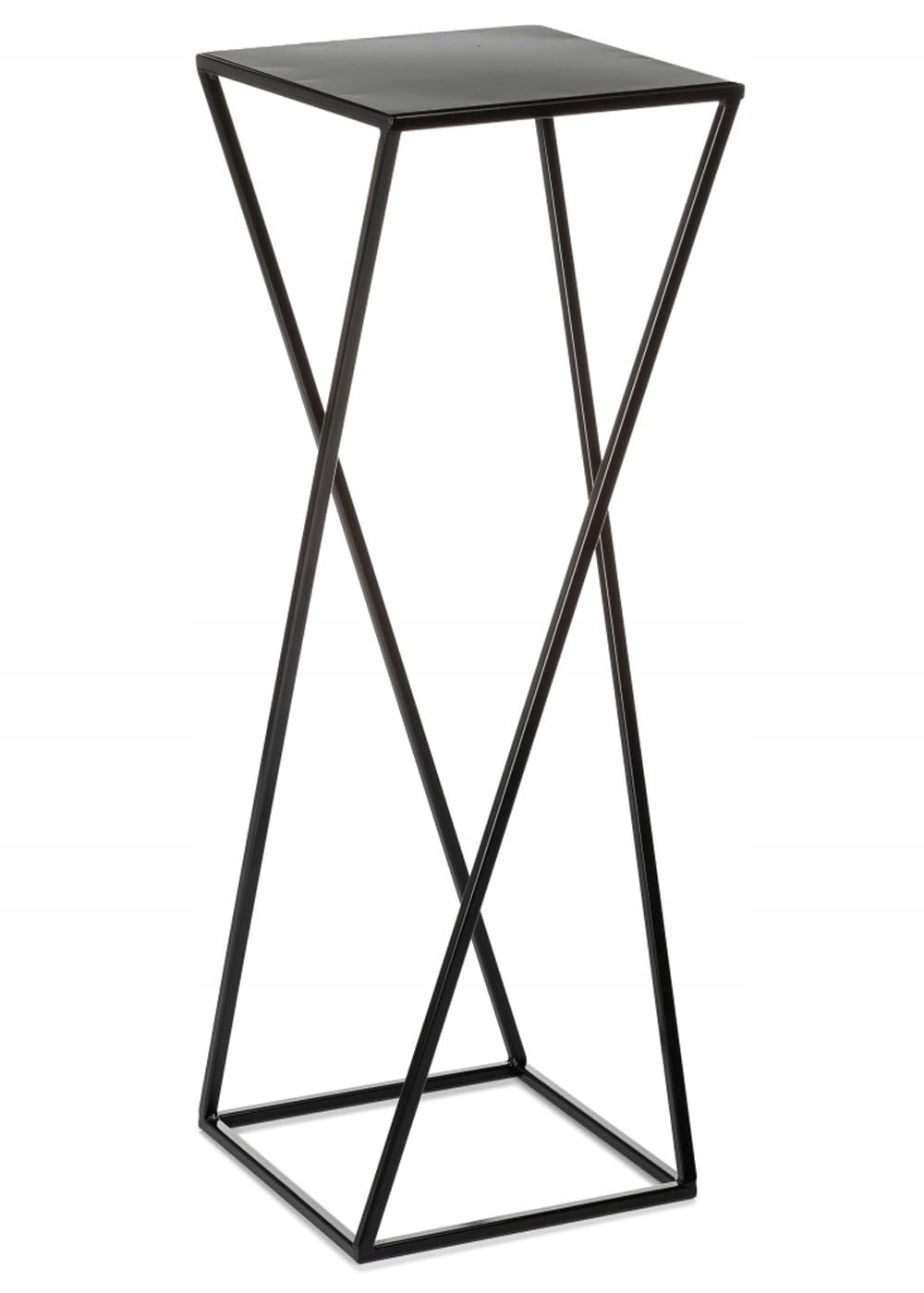 Blumenständer Metall Schwarz 70 cm Hoch - Solider und Robuster Blumenhocker Metall - Pflanzenständer im Loft Stil für die Dekoration in Wohnzimmer