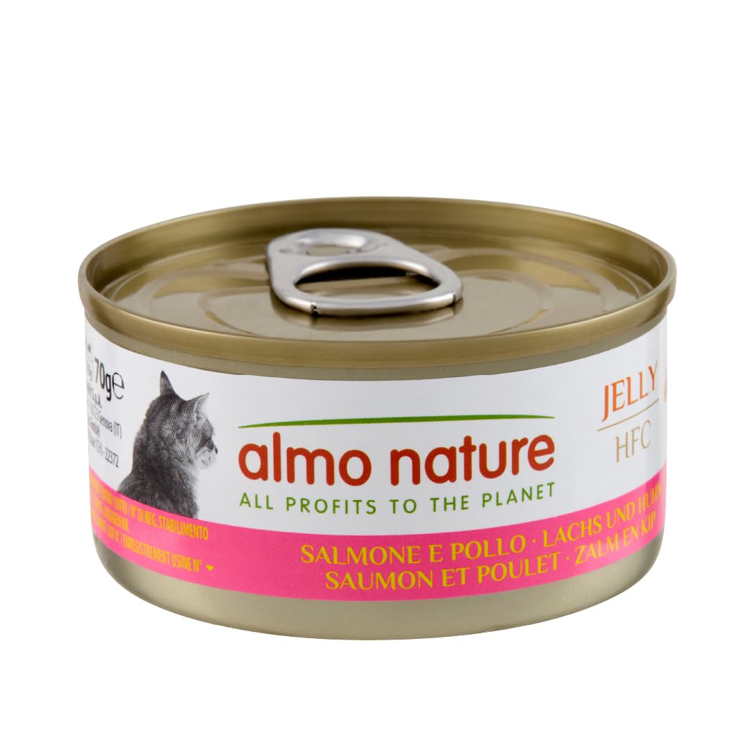 JellyThunvis Tonijn Kip Blik Almo Nature HFC JellyThunvis Kattenvoer – Natvoer In Gelei, 24 Blikjes Van 55g, 100% Ingrediënten Voor Menselijke Consumptie Natvoer Blikjes