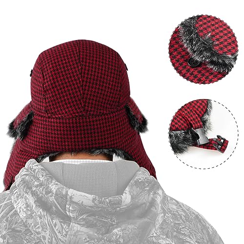 Image of ONWAY Trapper Hat Winter Hats for Women Men with Faux Fur Ear Flaps