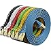 Cat 7 Ethernet Cable 7 ft 6 Pack (Highest Speed Cable) Cat7 Flat Shielded Ethernet Patch Cables - Internet Cable for Modem, Router, LAN, Computer - Compatible with Cat 5e, Cat 6 Network