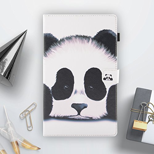 Kindle Fire Hd 10 10.1 Inch Tablet 2019 2017 Case 9Th/7Th Generation,Uucovers Smart Folio Stand Pu Leather Tpu Back Magnetic Wallet With Stylus Pencil Holder Card Slots [Auto Wake/Sleep], Black Panda #TOP6