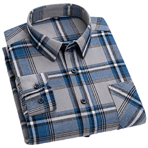 Chemise à carreaux Pohullan en coton brossé homme ajustée : le style idéal pour vos sorties d'automne