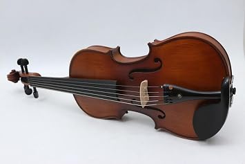 5 String Acoustic Violin 4/4 kit Maple Back Spruce Top Ebony fittings Fine tuner Handmade Violin with case,bow (5 string,brown-all tuners) (brown 5 string)